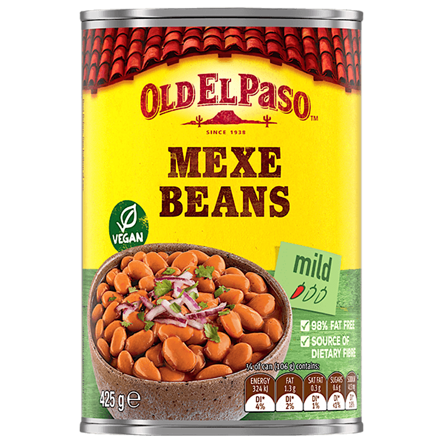 a can of Old El Paso's mild mexe beans (425g)